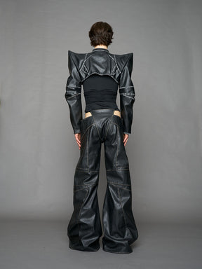 NAMILIA Spike Moto Bolero Jacket Black Washed - BLACK WASHED, xs