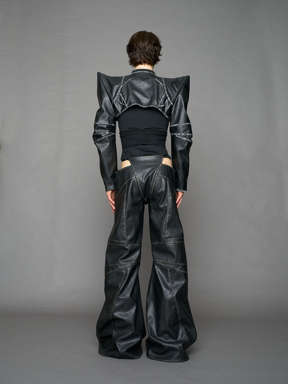 NAMILIA Spike Moto Bolero Jacket Black Washed - BLACK WASHED, xs