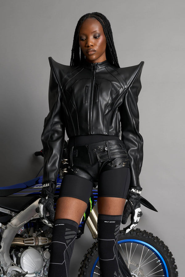 NAMILIA Spike Moto Jacket - BLACK, xs - BLACK