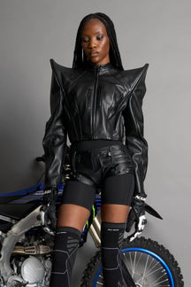 NAMILIA Spike Moto Jacket - BLACK, xs