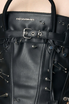 NAMILIA Studded Heiress Handbag Corset - black silver, xs