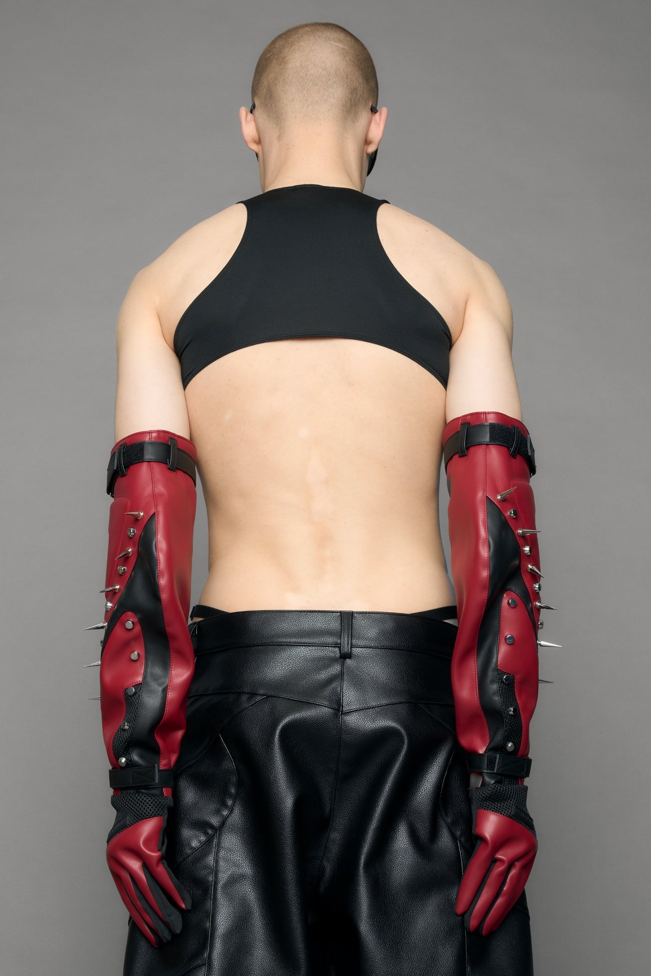 NAMILIA Studded Octane Moto Gloves - red, s