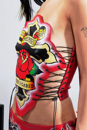 NAMILIA Tattoo Top - Red, xs