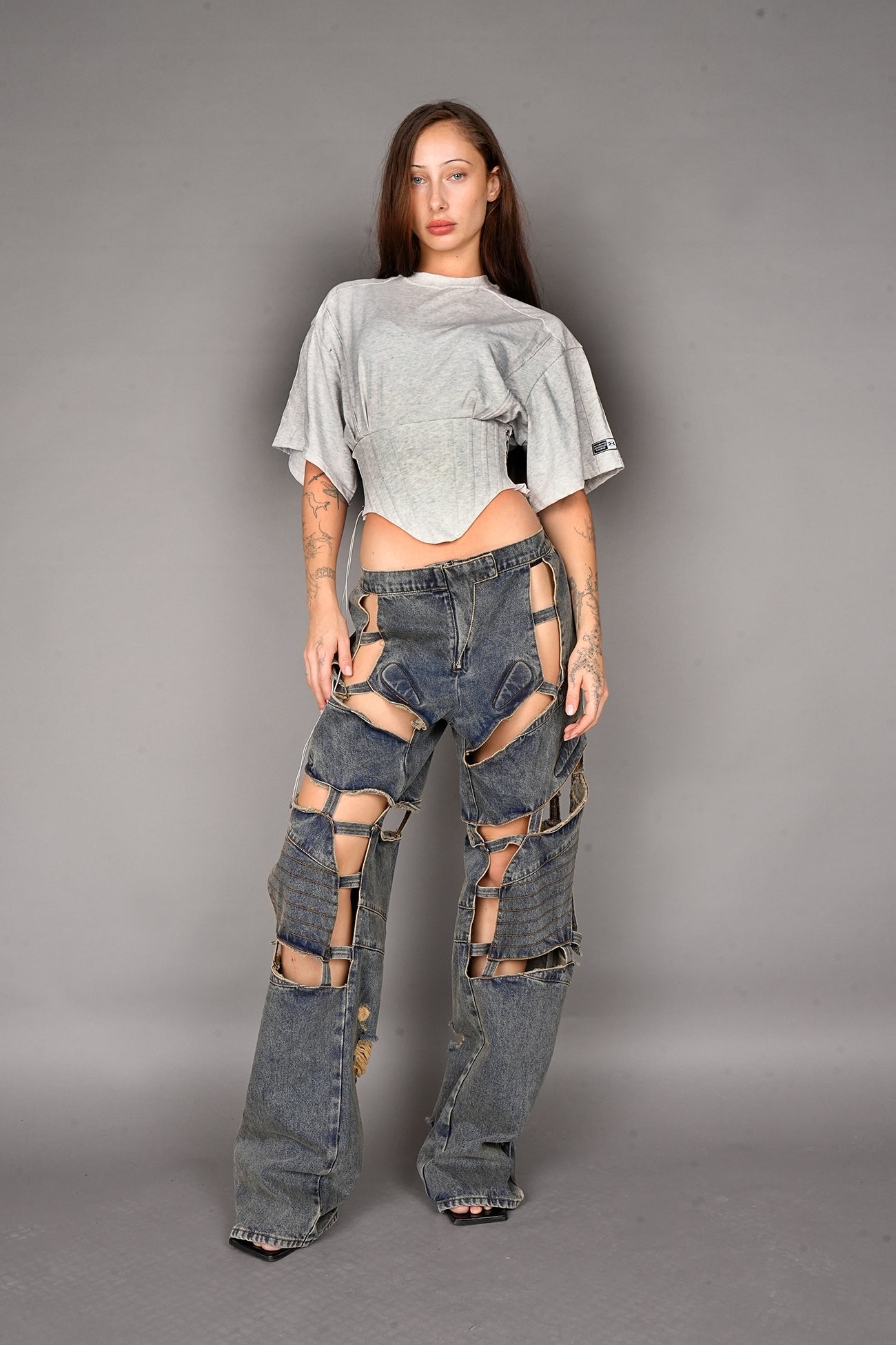 NAMILIA Team Player Corset T-Shirt - GREY, xs