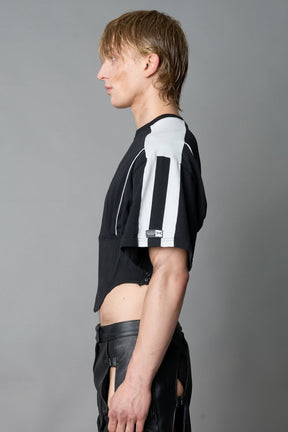 NAMILIA Team Player Corset T-Shirt - BLACK WASHED, xs