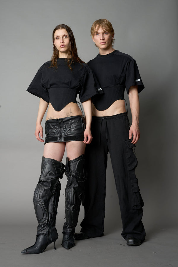 NAMILIA Team Player Corset T-Shirt - BLACK , xs