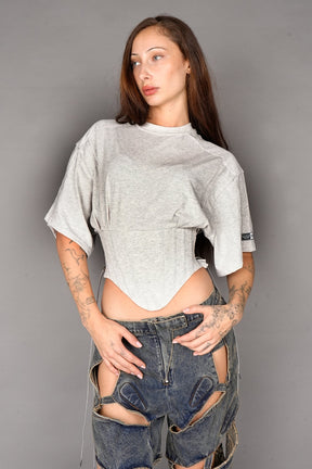 NAMILIA Team Player Corset T-Shirt - GREY, xs