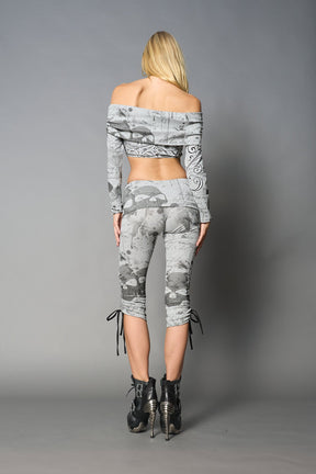 NAMILIA Totally Capris - GREY-PRINT, xs