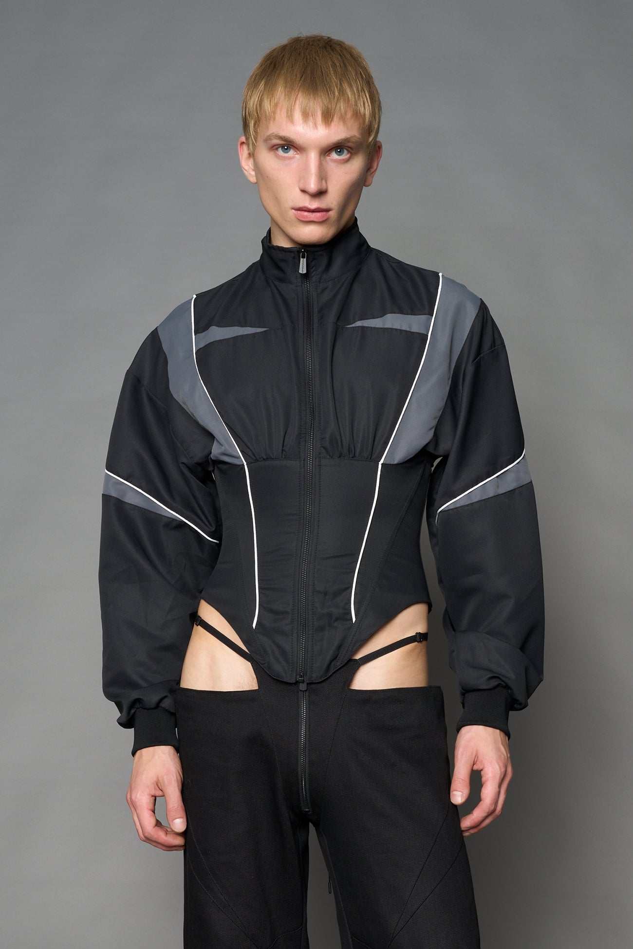 NAMILIA Tracksuit Corset Jacket - BLACK, xs