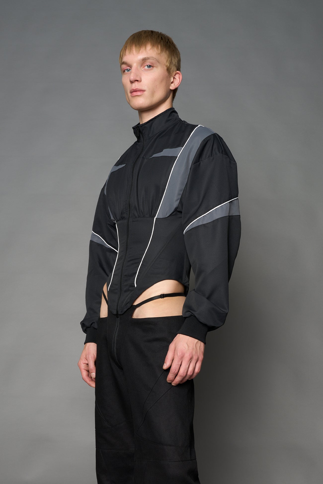 NAMILIA Tracksuit Corset Jacket - BLACK, xs
