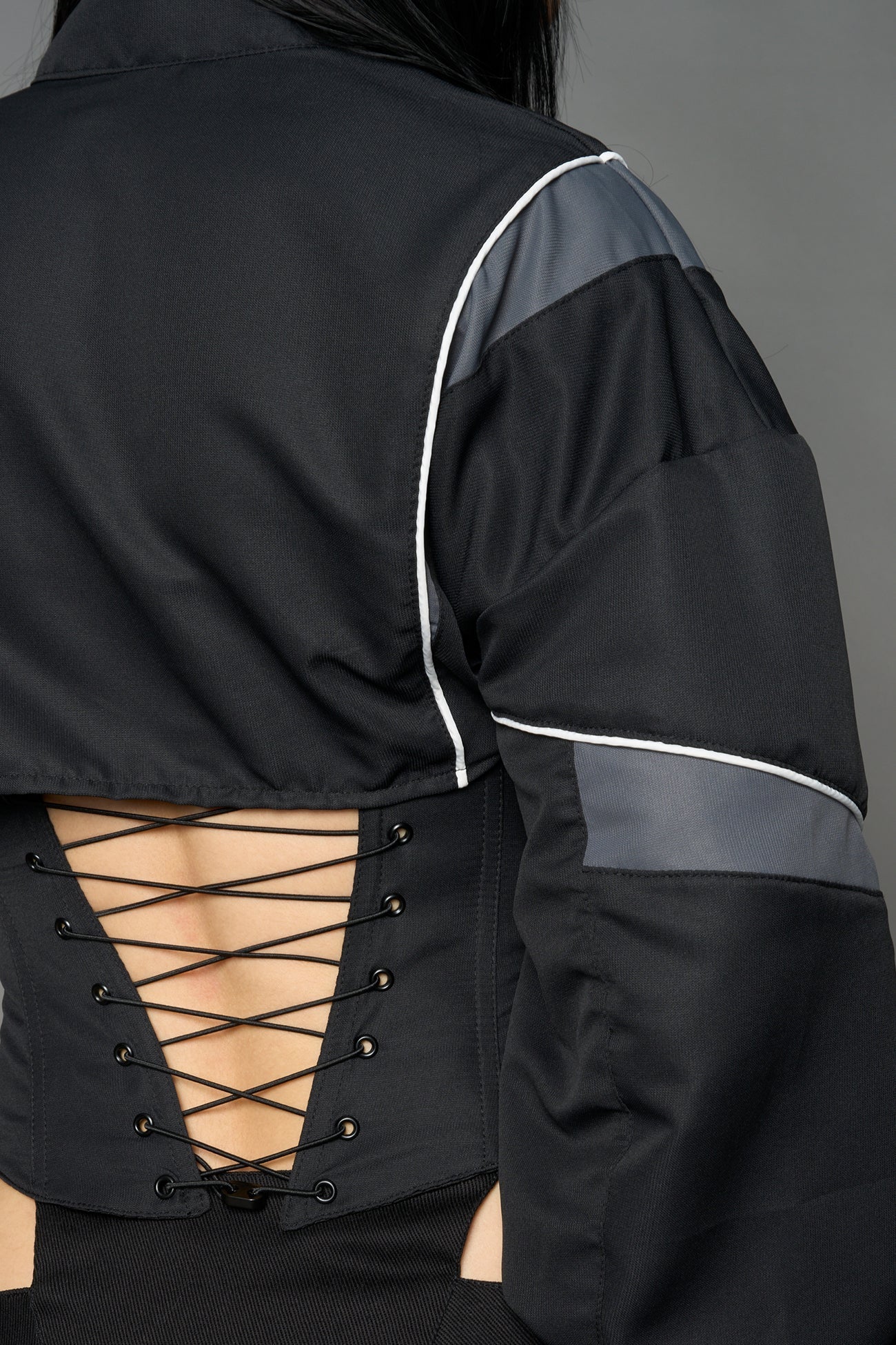 NAMILIA Tracksuit Corset Jacket - BLACK, xs