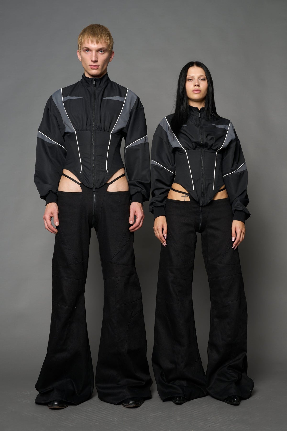 NAMILIA Tracksuit Corset Jacket - BLACK, xs