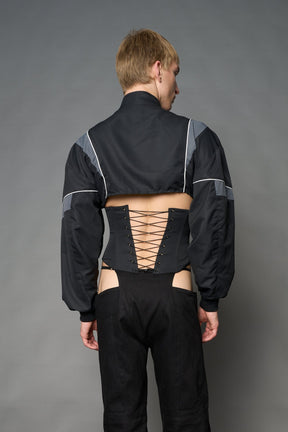 NAMILIA Tracksuit Corset Jacket - BLACK, xs