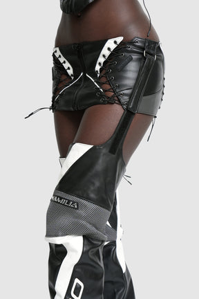 TURBO MOTO SKIRT WITH CHAPS