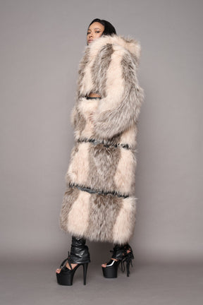NAMILIA Vip Detachable Faux Fur Coat - dune, s