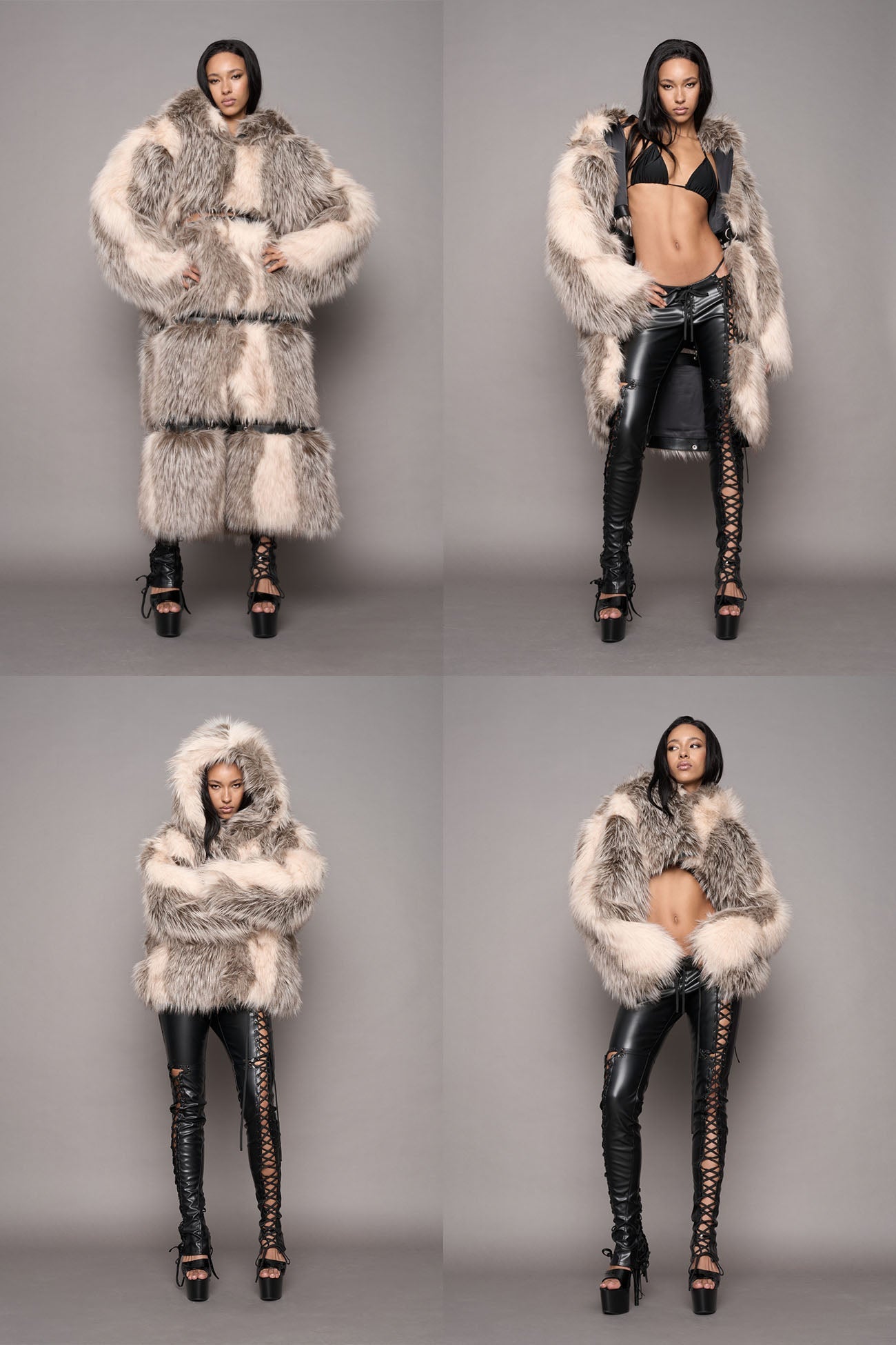 NAMILIA Vip Detachable Faux Fur Coat - Red, s