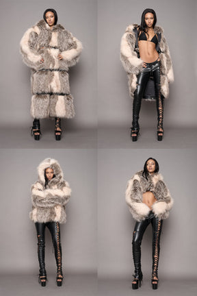 NAMILIA Vip Detachable Faux Fur Coat - Red, s