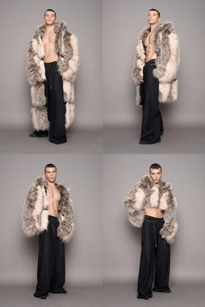 NAMILIA Vip Detachable Faux Fur Coat - dune, s