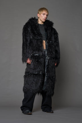 NAMILIA Vip Detachable Faux Fur Coat - BLACK, s