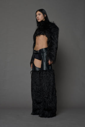 NAMILIA Vip Faux Fur Chaps - BLACK, xs