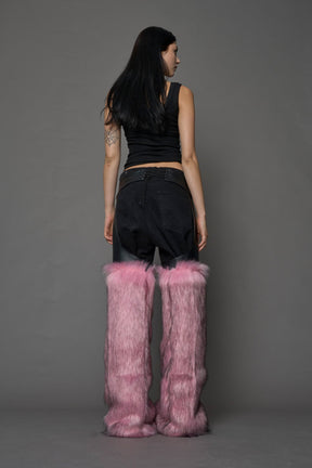 NAMILIA Vip Faux Fur Chaps - PINK, xs