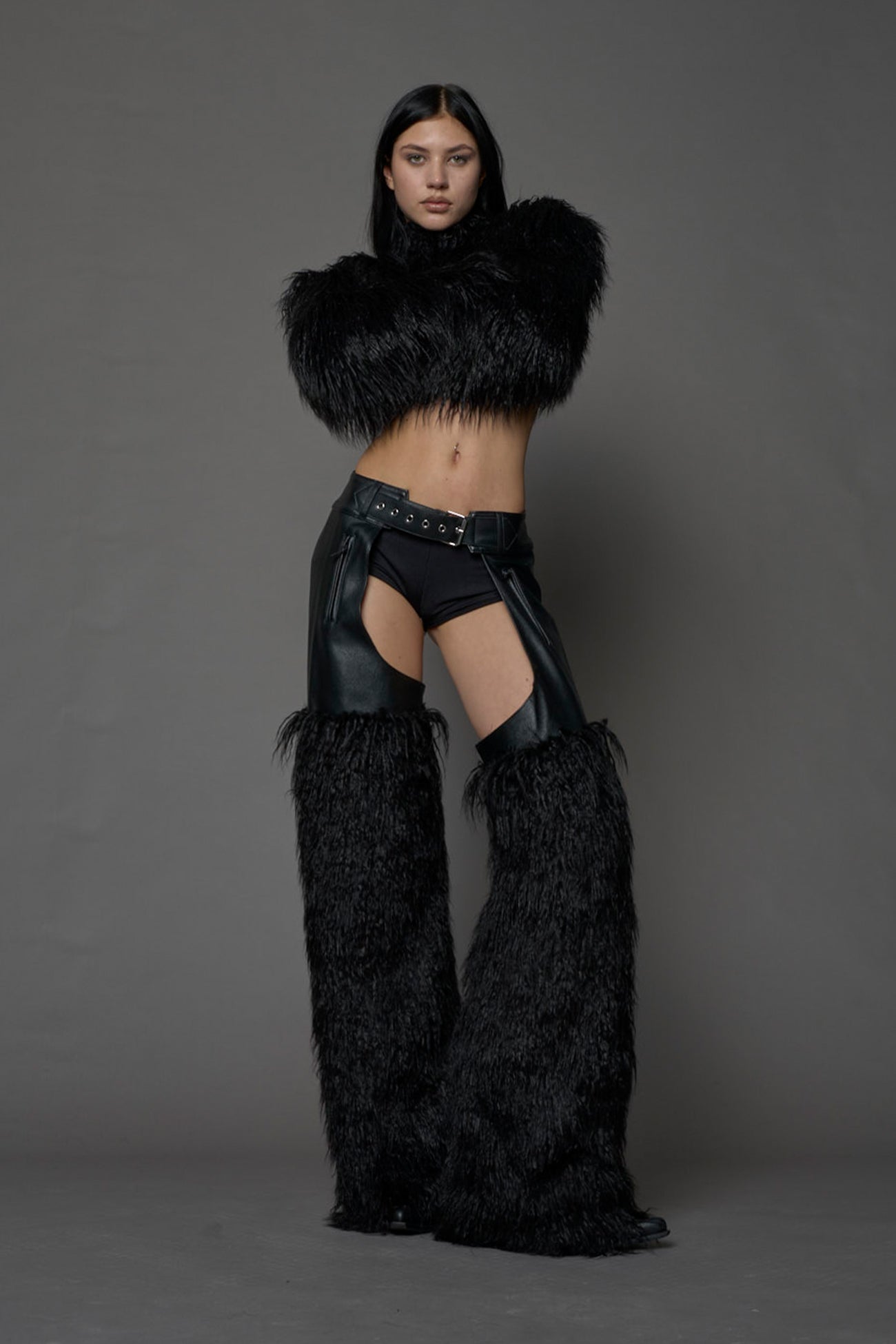 NAMILIA Vip Faux Fur Chaps - BLACK, xs