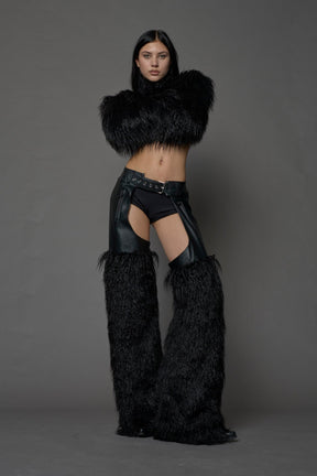 NAMILIA Vip Faux Fur Chaps - BLACK, xs