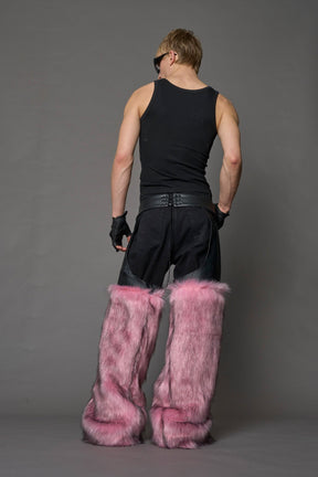 NAMILIA Vip Faux Fur Chaps - PINK, xs