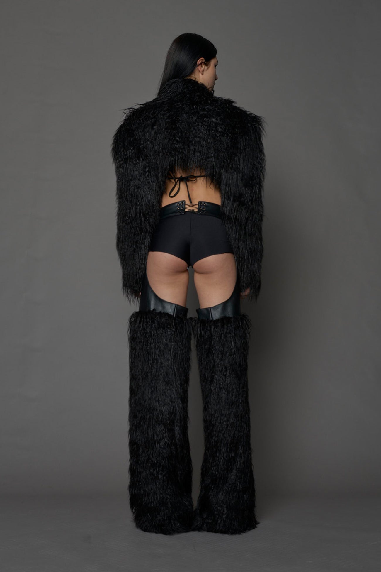 NAMILIA Vip Faux Fur Chaps - BLACK, xs