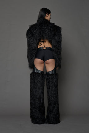 NAMILIA Vip Faux Fur Chaps - BLACK, xs