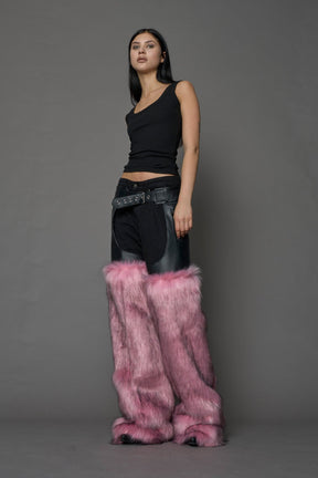 NAMILIA Vip Faux Fur Chaps - PINK, xs