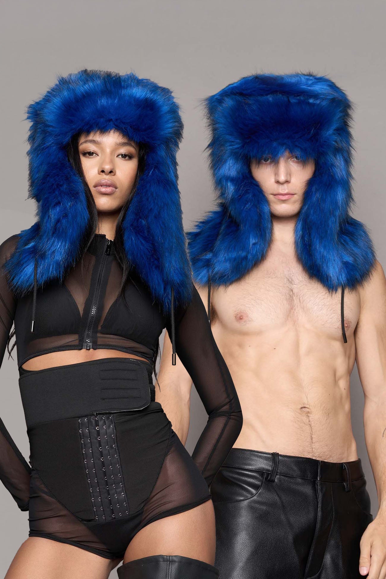NAMILIA VIP Faux Fur Hat - Blue, s