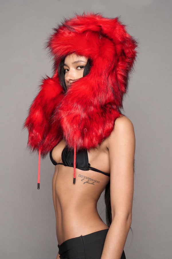 NAMILIA Vip Faux Fur Hat - Red, s - Red