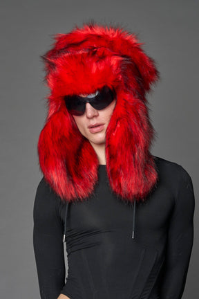 NAMILIA Vip Faux Fur Hat - RED, s