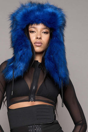 NAMILIA VIP Faux Fur Hat - Blue, s
