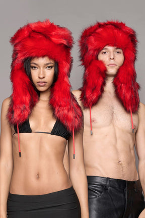 NAMILIA Vip Faux Fur Hat - Red, s