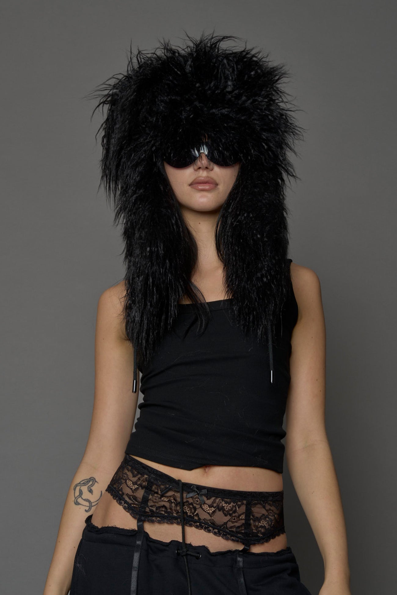NAMILIA Vip Faux Fur Hat - BLACK, s
