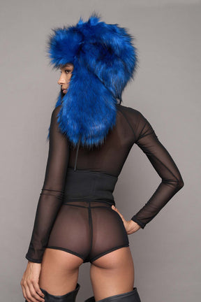 NAMILIA VIP Faux Fur Hat - Blue, s