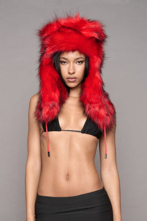 NAMILIA Vip Faux Fur Hat - Red, s