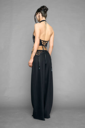 NAMILIA Vulva satin blouse - BLACK, xs