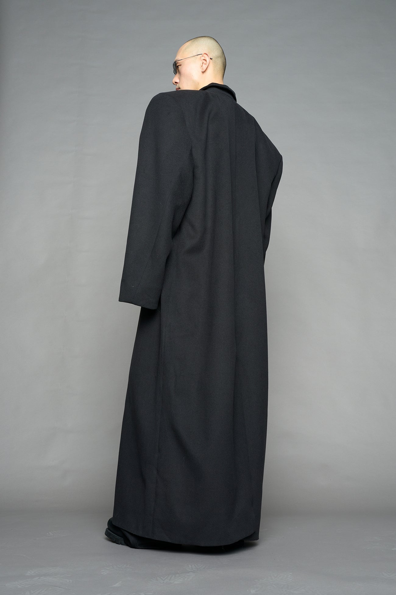 NAMILIA Wool Elongated Blazer Coat - BLACK, s