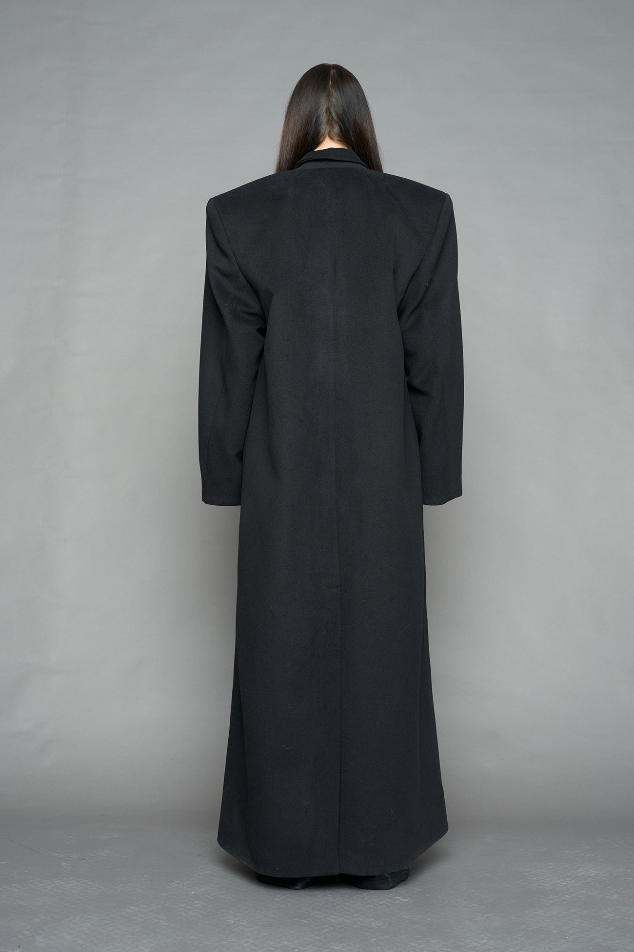 NAMILIA Wool Elongated Blazer Coat - BLACK, s