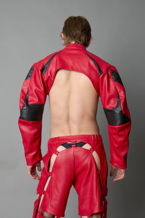 NAMILIA XTC Leather Choker Jacket - RED, xs