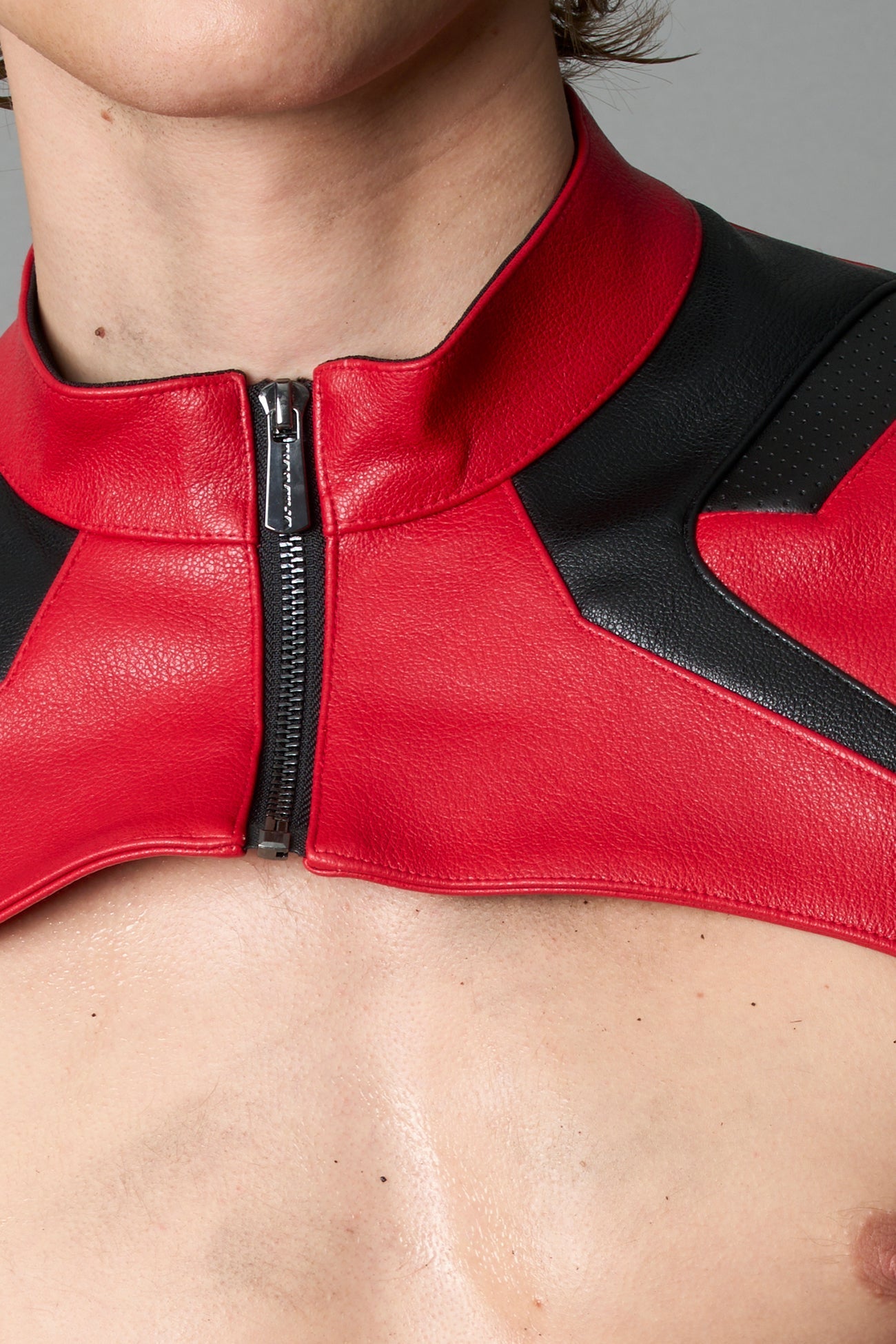 NAMILIA XTC Leather Choker Jacket - RED, xs