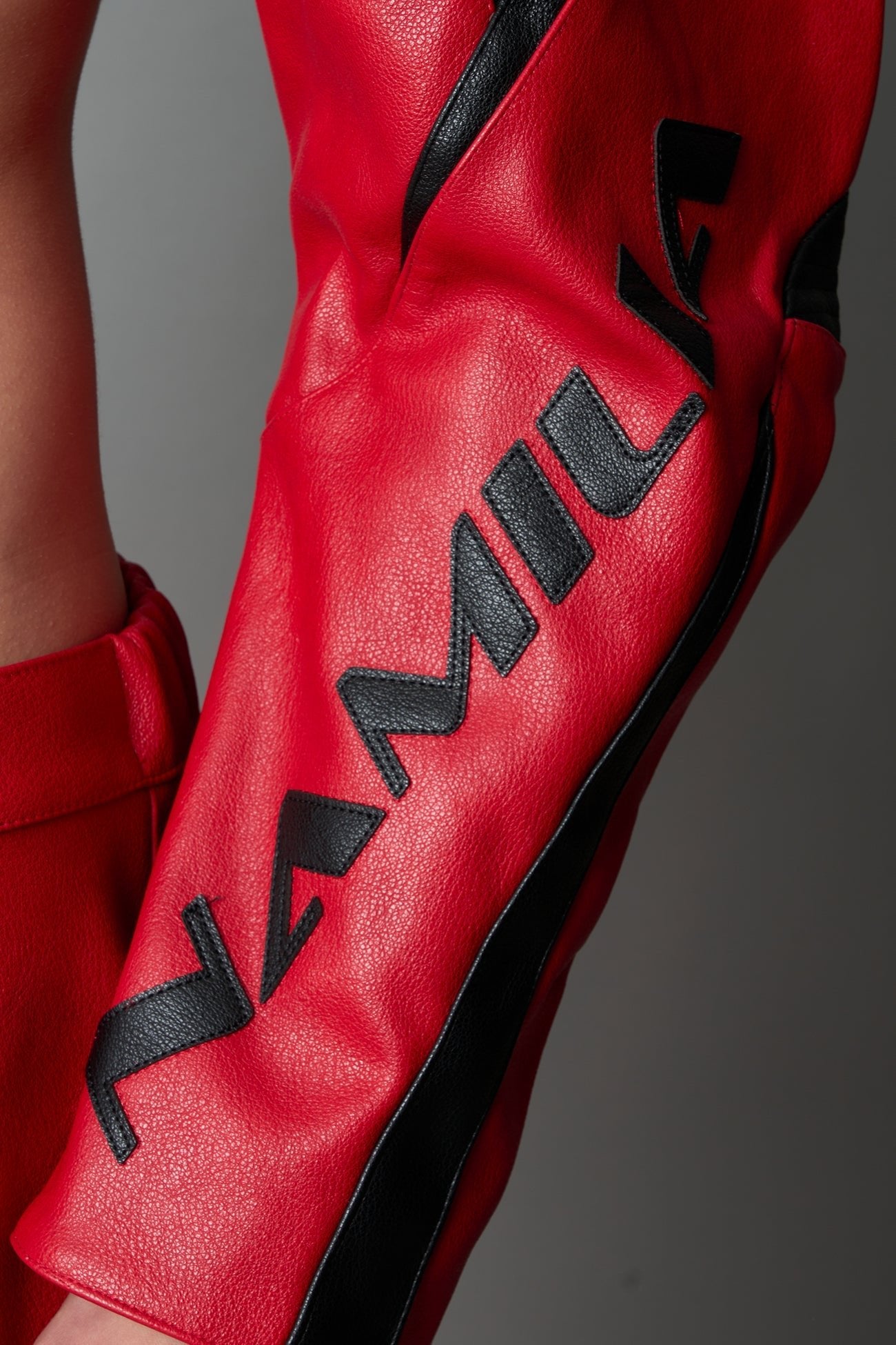 NAMILIA XTC Leather Choker Jacket - RED, xs
