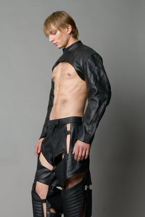 NAMILIA XTC Leather Choker Jacket - BLACK, xs