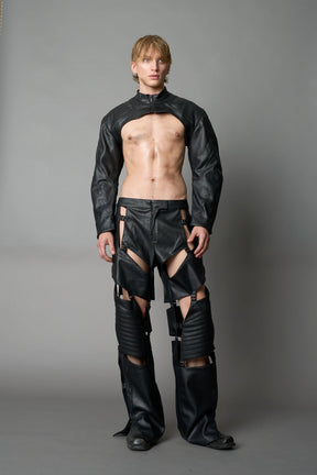 NAMILIA XTC Leather Choker Jacket - BLACK, xs