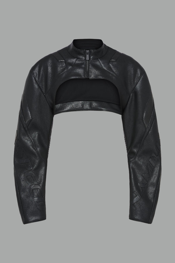 NAMILIA XTC Leather Choker Jacket - BLACK, xs - BLACK