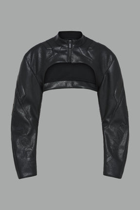 NAMILIA XTC Leather Choker Jacket - BLACK, xs