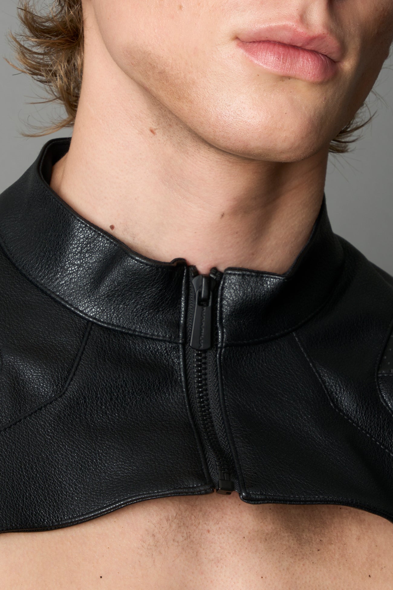 NAMILIA XTC Leather Choker Jacket - BLACK, xs